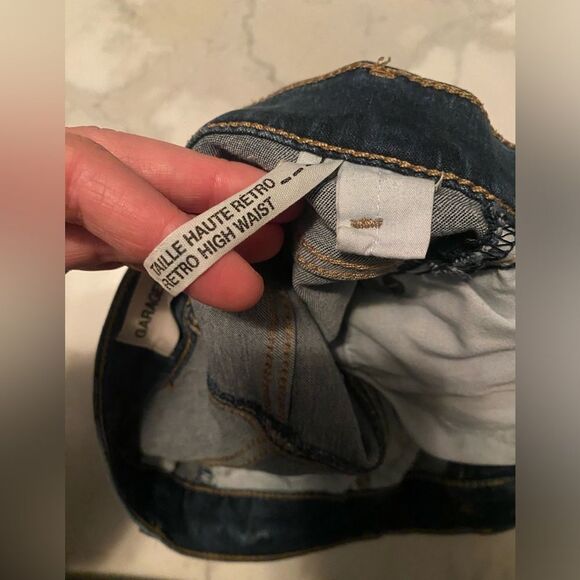 GARAGE Denim Shorts Retro High Waist rolled hem blue premium size 01 - Picture 9 of 10